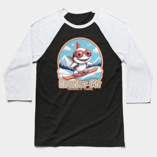 Cute Shark Skiing Hunter Mountain Baseball T-Shirt